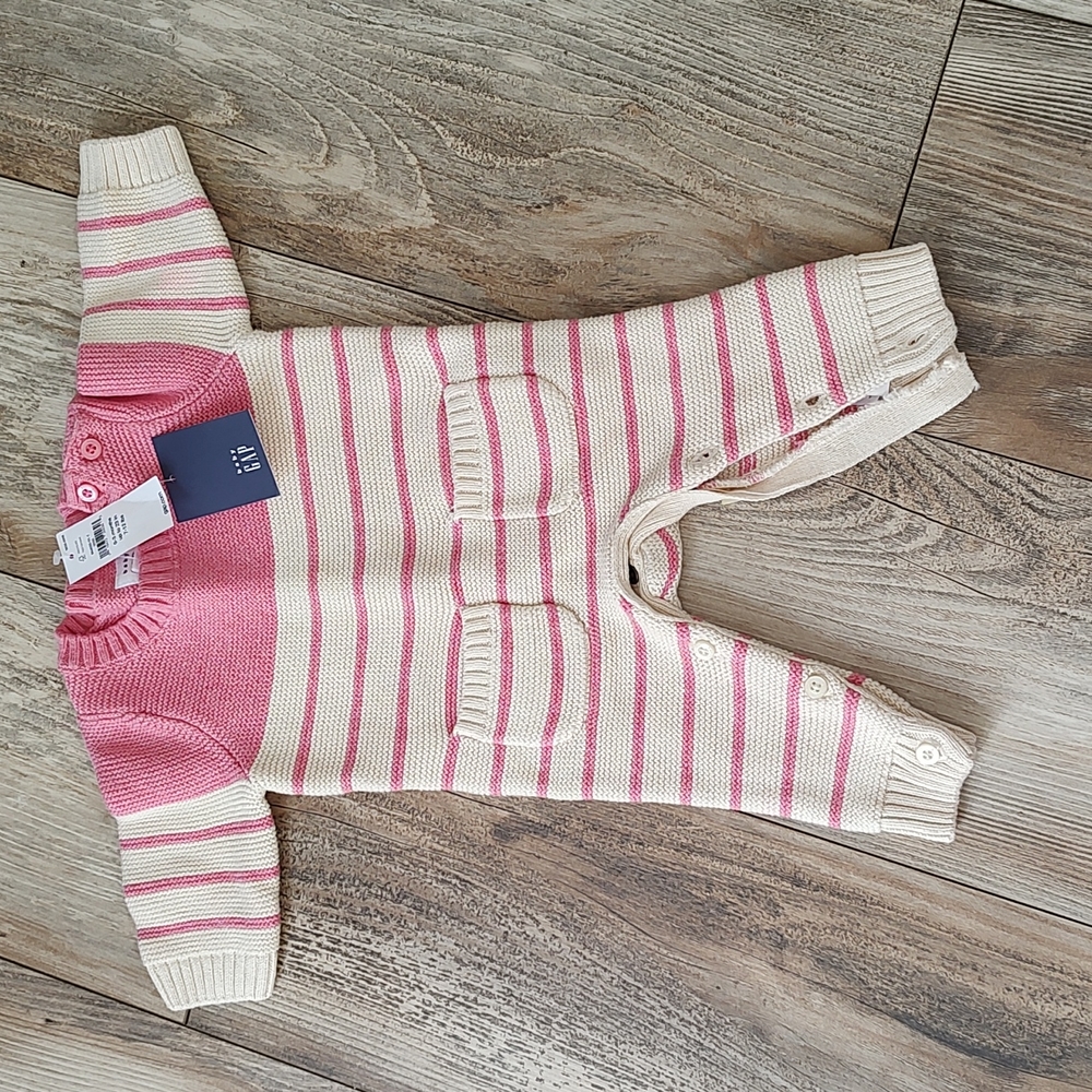 Pink and tan Gap one piece 0-3 months